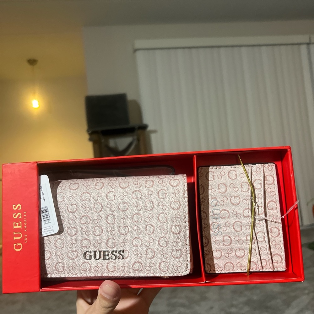 Guess Pink Wallet and Cardholder Set